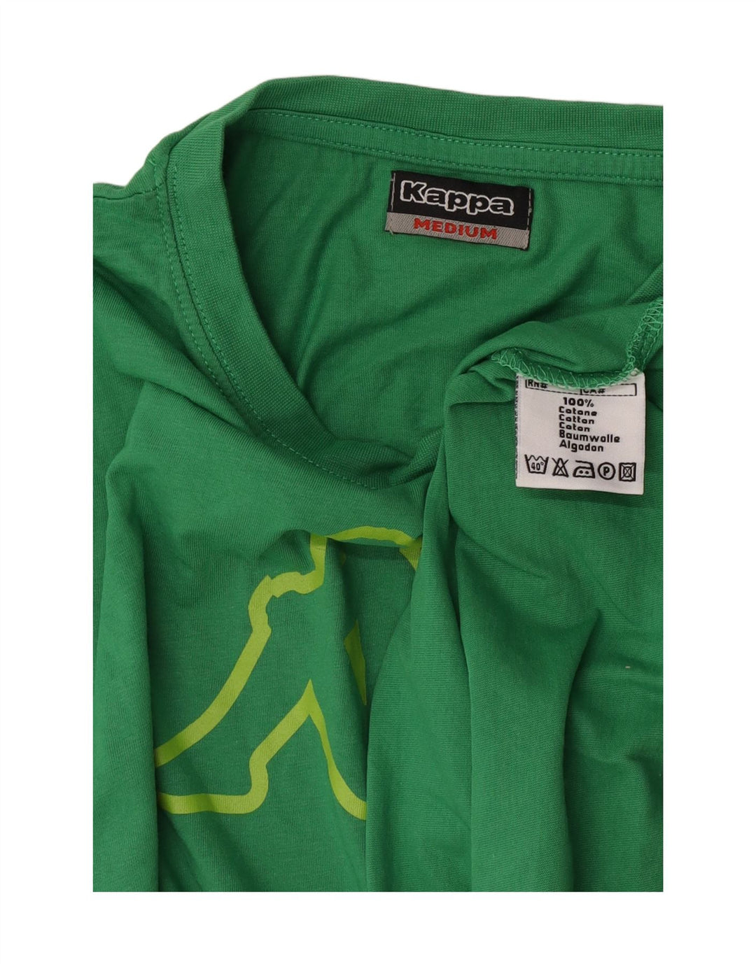 Kappa Mens Graphic T-Shirt Top Medium Green Cotton