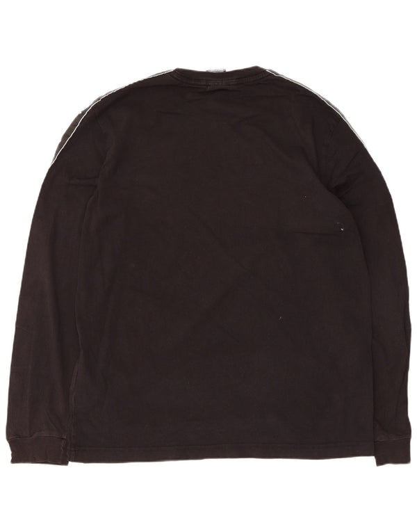 Champion Mens Graphic Top Long Sleeve Large Black Cotton