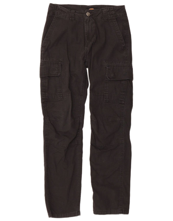 DICKIES Mens Straight Cargo Trousers W28 L29 Black Cotton
