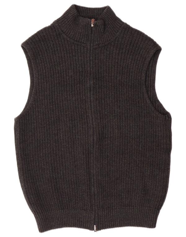 Bramante Mens Cardigan Sweater Medium Grey Virgin Wool