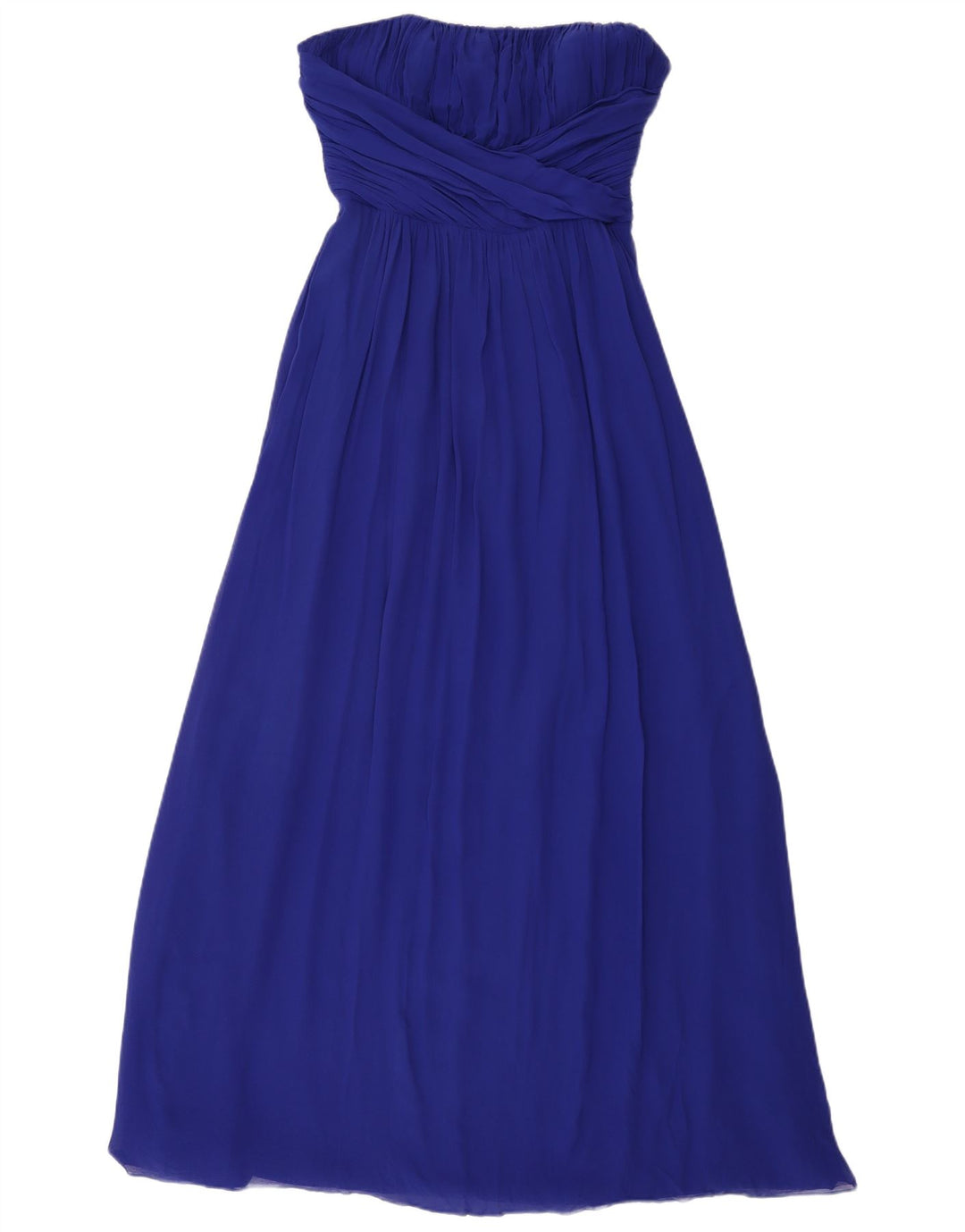 Ted Baker Womens Maxi Strapless Dress Size 3 Medium Blue Silk