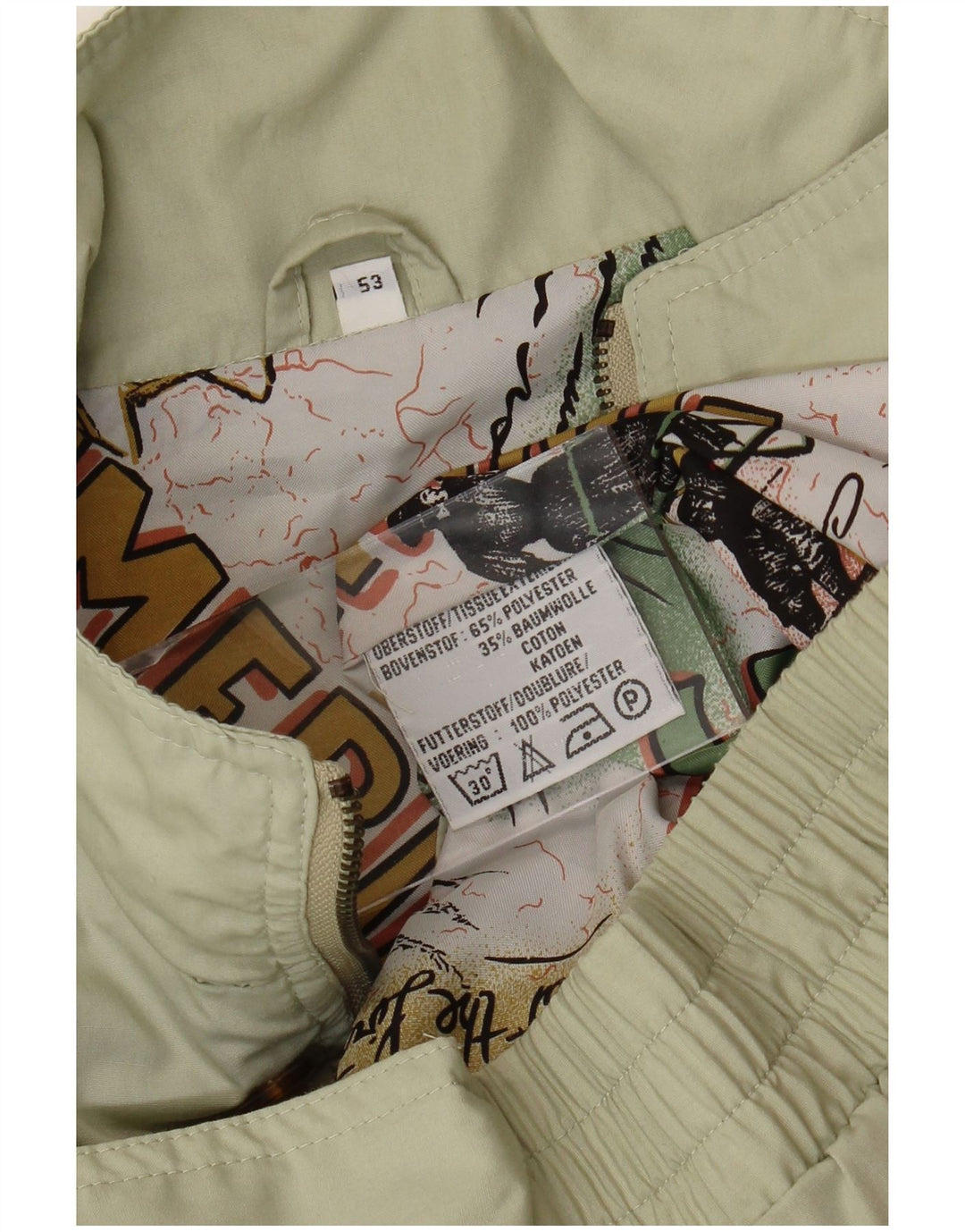 Vintage Mens Utility Jacket IT 53 XL Khaki Polyester