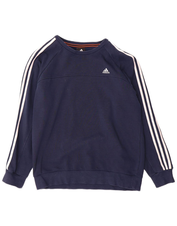 Adidas Mens Climalite Sweatshirt Jumper Large Navy Blue Cotton
