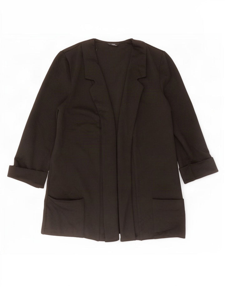 M&Co Womens 3/4 Sleeve Cardigan Top UK 14 Medium Black Polyester