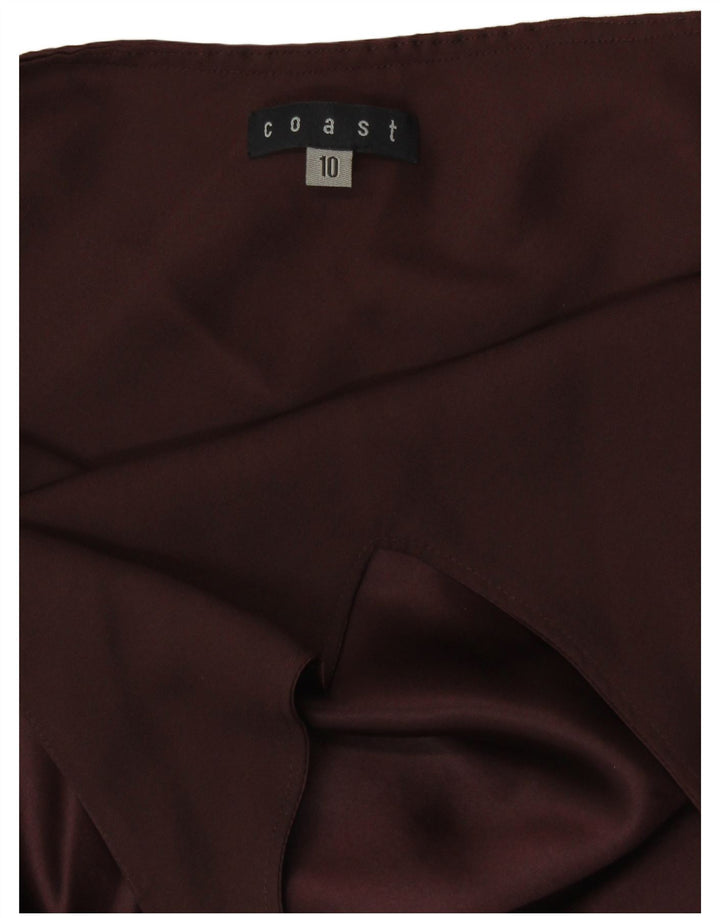 COAST Womens Halter Top UK 10 Small Brown Silk
