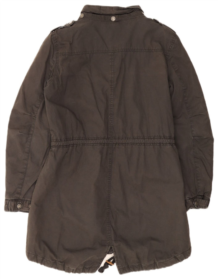 Fat Face Womens Parka Jacket UK 14 Large  Grey Cotton