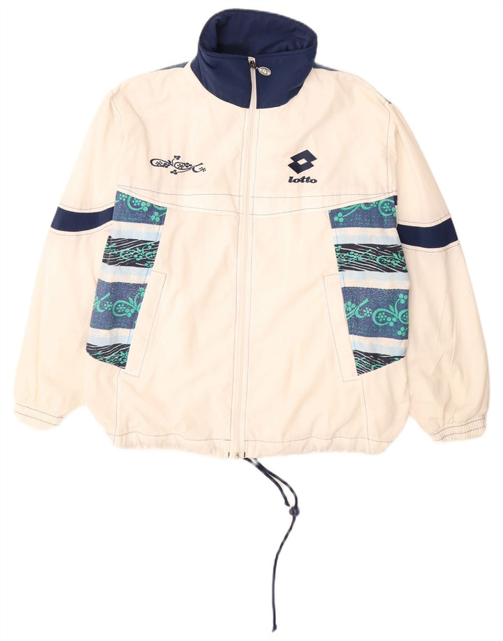 Lotto Womens Oversized Windbreaker Jacket UK 16 Large White Colourblock