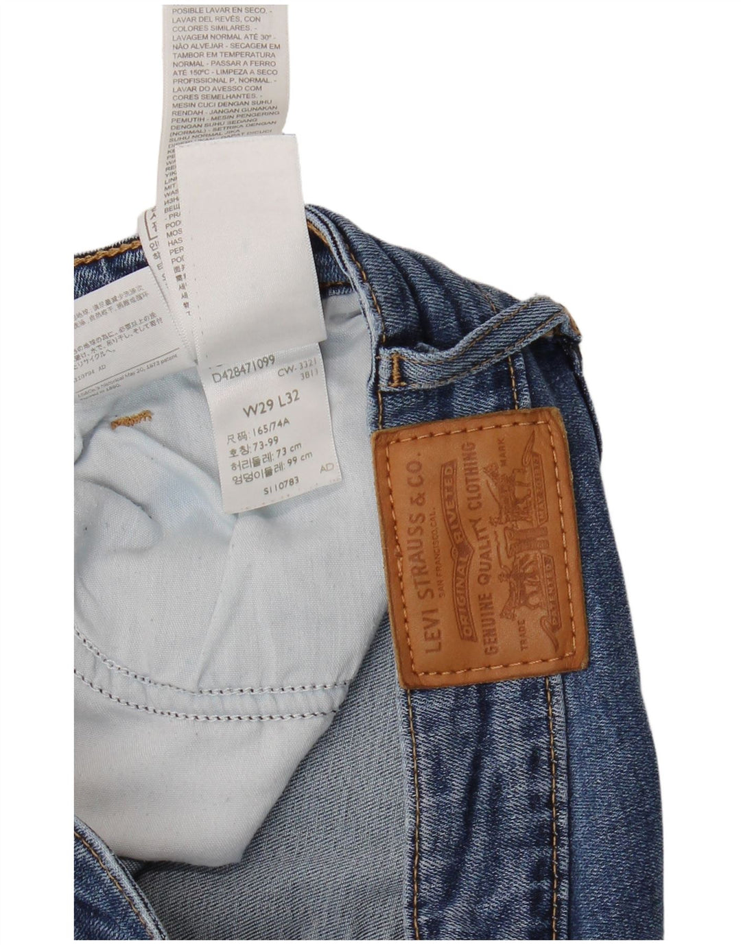 LEVI'S Womens 721 High Rise Skinny Jeans W29 L32 Blue Lyocell