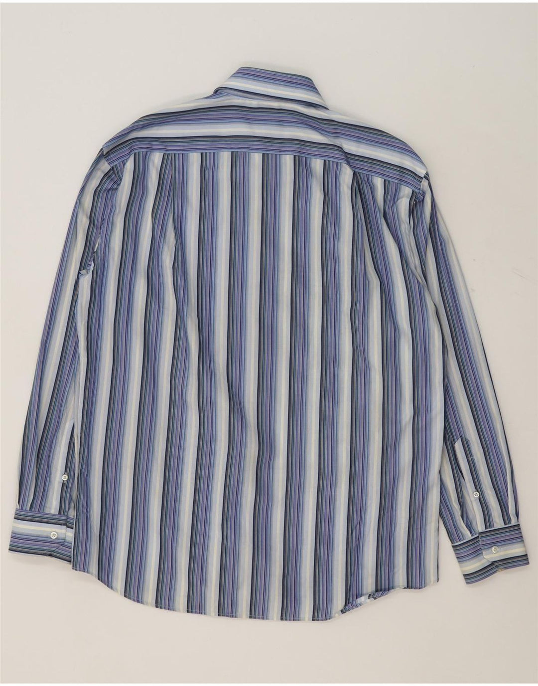 ROCCOBAROCCO Mens Shirt Size 41 Large Blue Striped Cotton Vintage Roccobarocco and Second-Hand Roccobarocco from Messina Hembry 