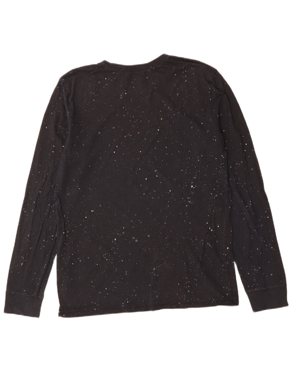 Nike Mens Athletic Cut Graphic Top Long Sleeve Medium Black Flecked Cotton