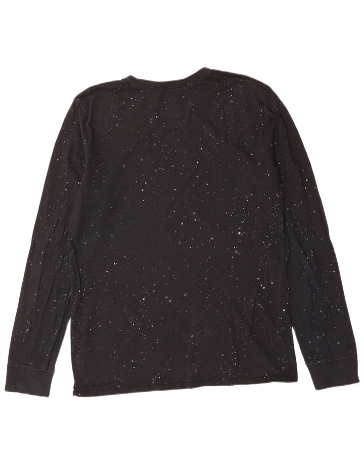 Nike Mens Athletic Cut Graphic Top Long Sleeve Medium Black Flecked Cotton