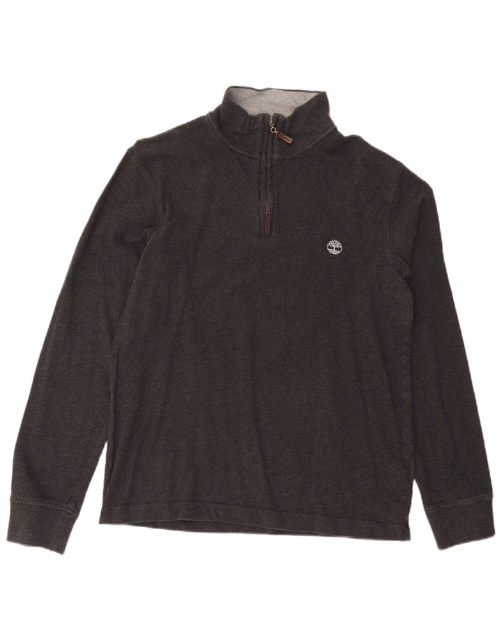 Timberland Mens Earthkeepers Zip Neck Jumper Sweater Medium Grey