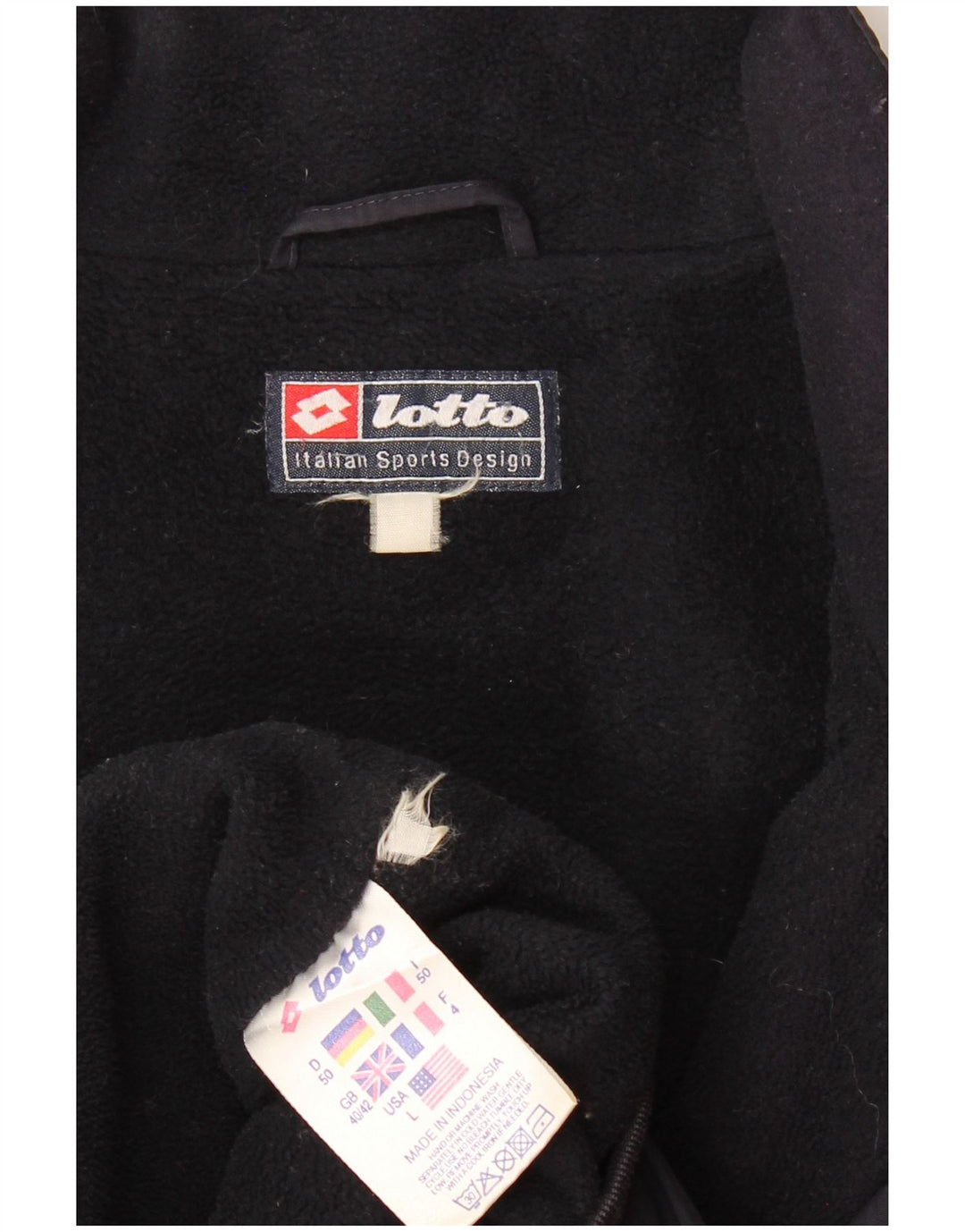 LOTTO Mens Bomber Jacket UK 40/42 Large Navy Blue Nylon
