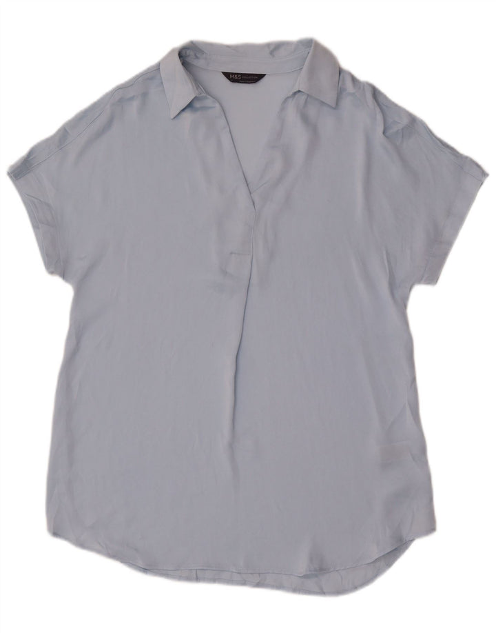 Marks & Spencer Womens Tunic Top UK 8 Small Blue Polyester