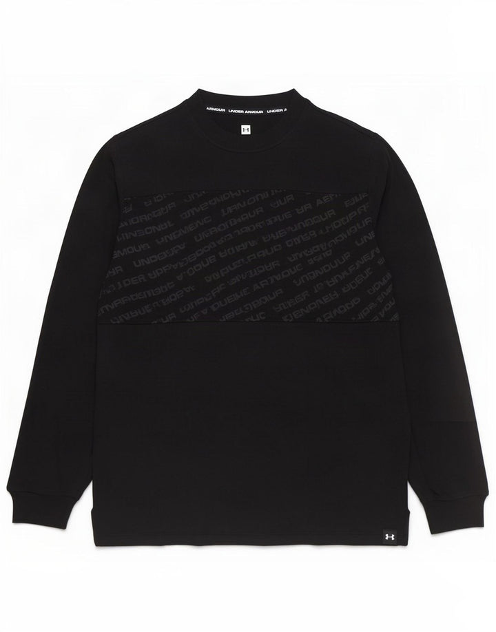 Under Armour Mens Graphic Top Long Sleeve Medium Black Cotton