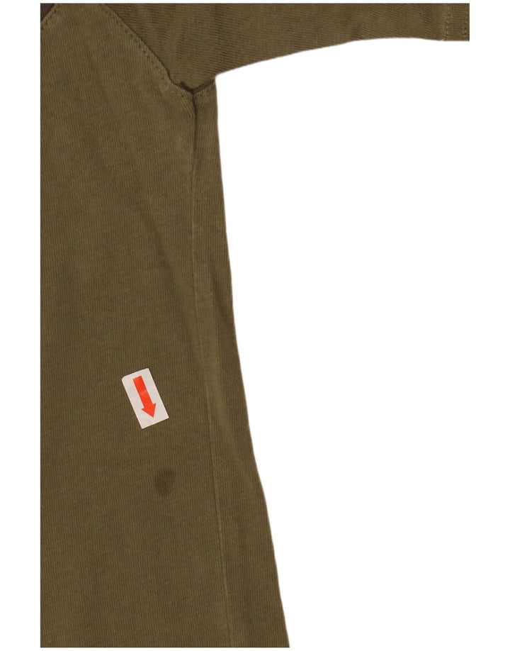 ADIDAS Mens T-Shirt Top Medium Khaki Colourblock Cotton