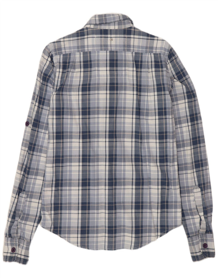 Superdry Mens Graphic Shirt Small Blue Check Cotton