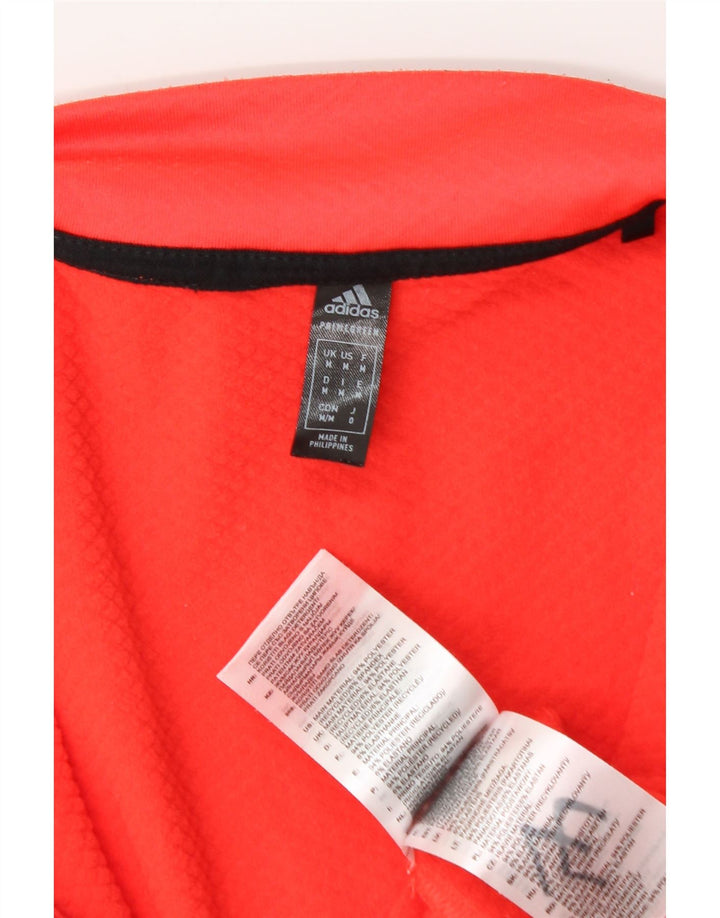Adidas Mens Graphic Zip Neck Pullover Tracksuit Top Medium Red Polyester