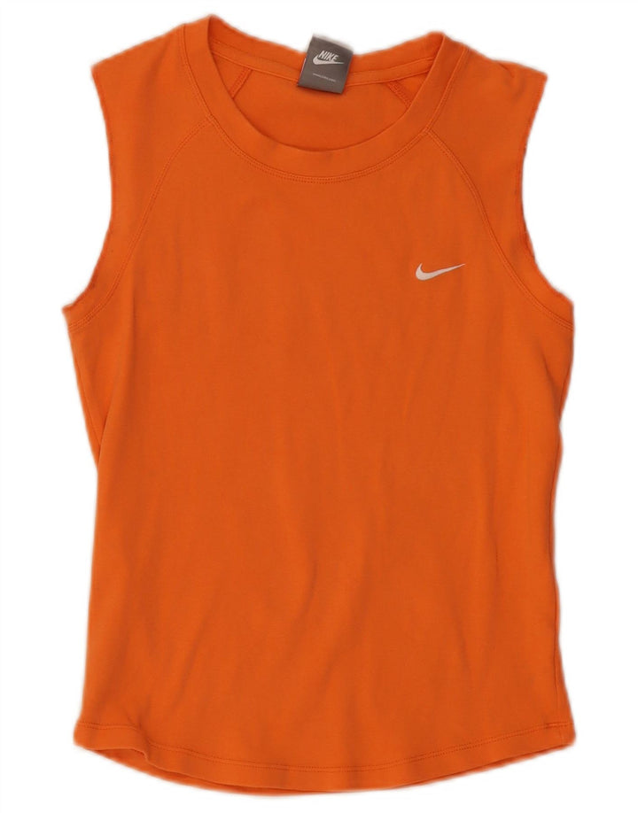 NIKE Womens Vest Top UK 10/12 Medium Orange