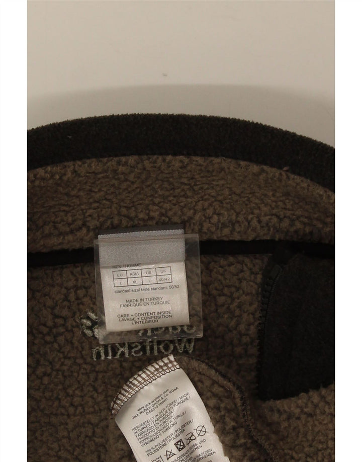JACK WOLFSKIN Mens Fleece Jacket UK 40/42 Large Grey Polyester