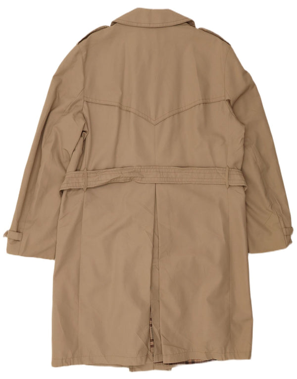 VINTAGE Mens Trench Coat UK 40 Large Beige Polyester