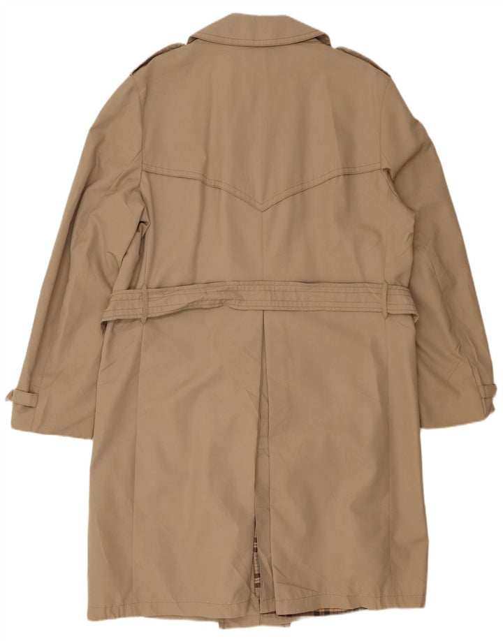 VINTAGE Mens Trench Coat UK 40 Large Beige Polyester