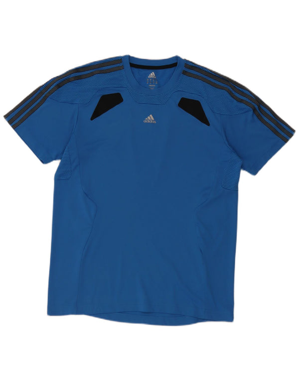 Adidas Mens Climacool T-Shirt Top Medium Blue Colourblock Polyester