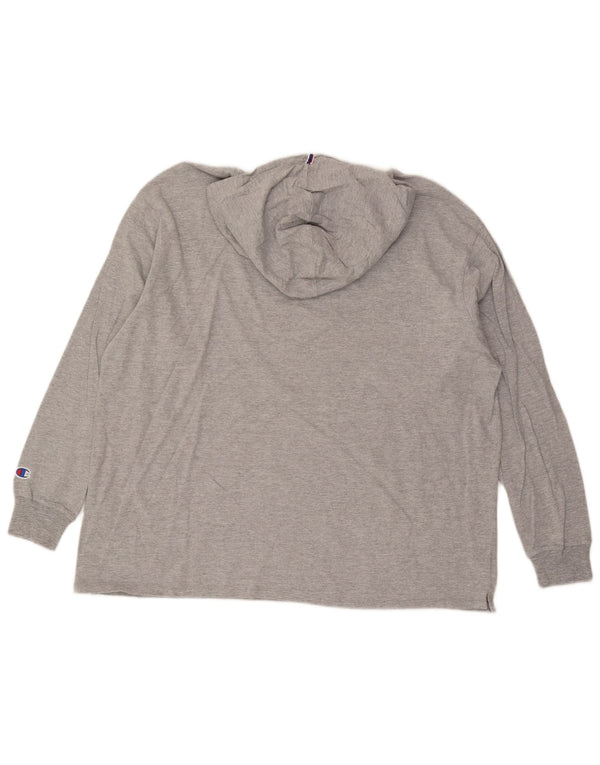 Champion Womens Graphic Hoodie Jumper UK 18 XL Grey Flecked