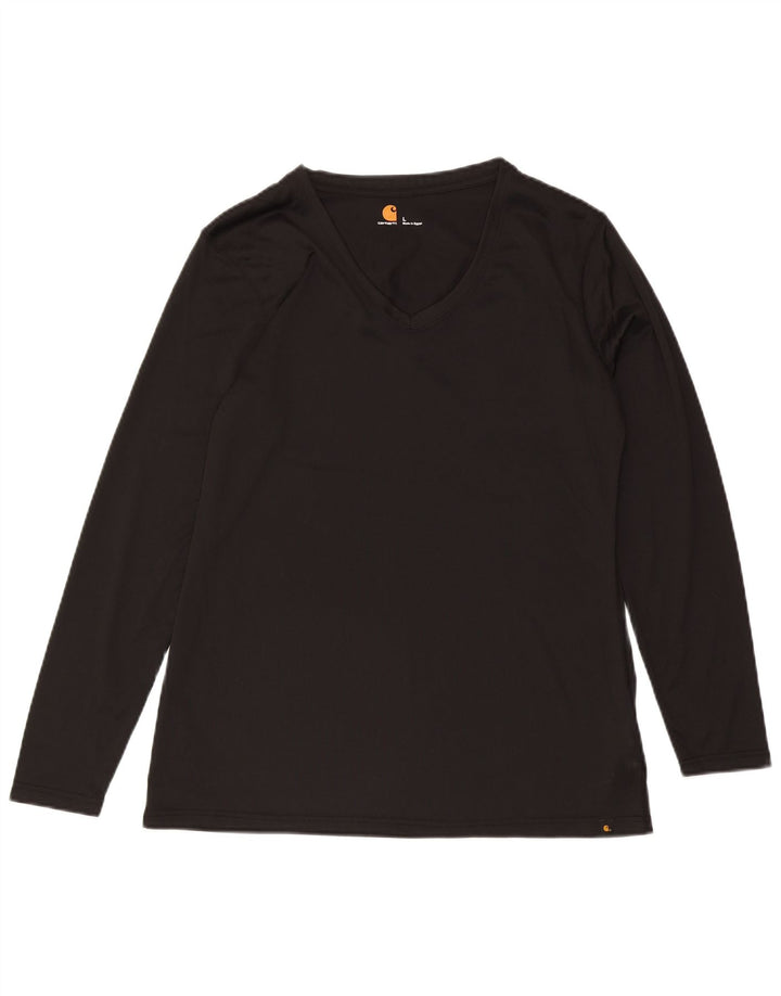 Carhartt Womens Top Long Sleeve UK 16 Large Black Polyester