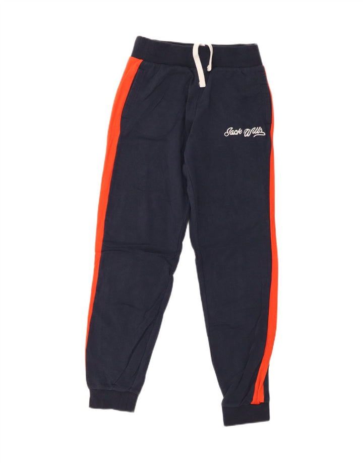 JACK WILLS Womens Tracksuit Trousers Joggers UK 6 XS Navy Blue Colourblock