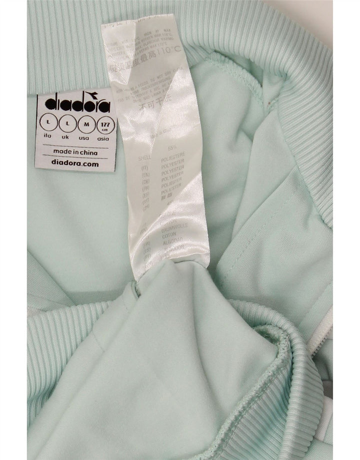 DIADORA Womens Tracksuit Top Jacket UK 16 Large Turquoise Colourblock
