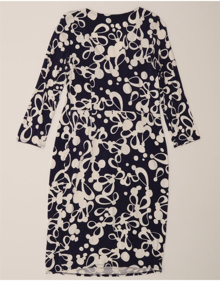 Phase Eight Womens Abstract Pattern Sheath Dress UK 12 Medium Navy Blue