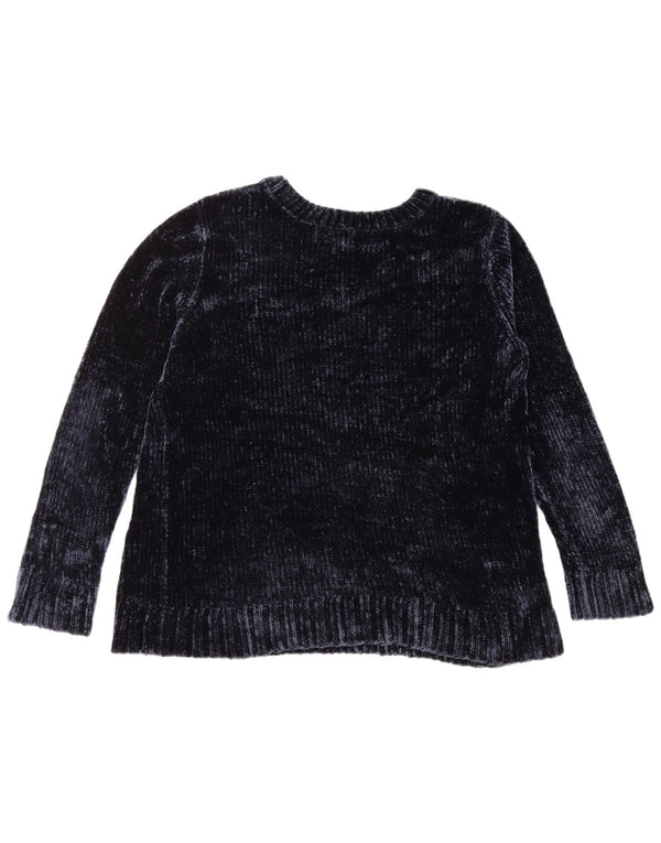 ORVIS Womens Crew Neck Jumper Sweater UK 16 Large Navy Blue Polyester