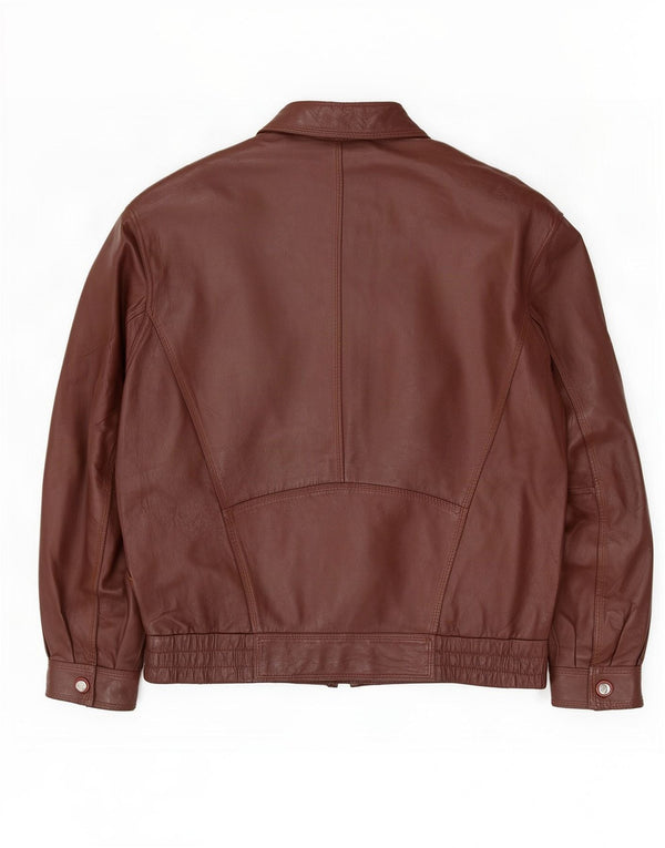 Roger Kent Mens Leather Jacket UK 40 Large Brown