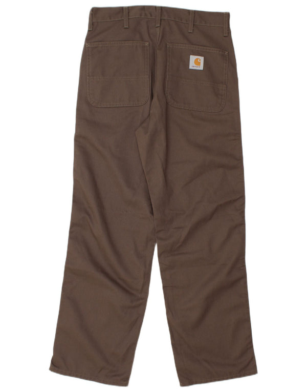 CARHARTT Mens Straight Chino Trousers W30 L32 Brown Polyester