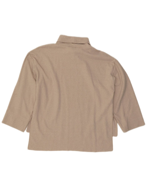 Zara Womens Top 3/4 Sleeve UK 16 Large Beige