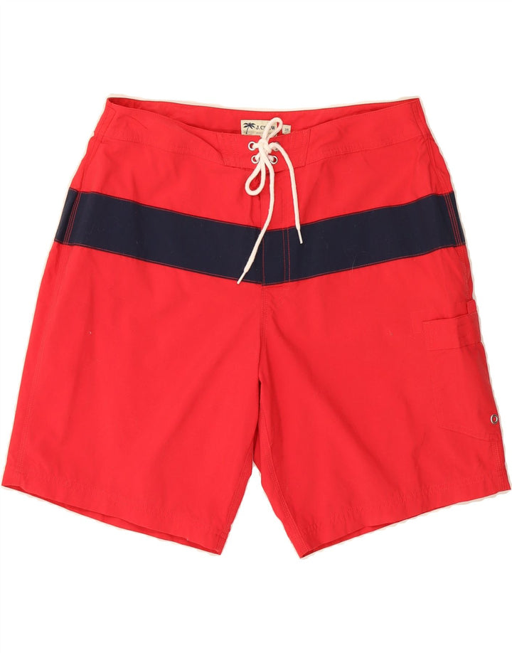 J. CREW Mens Swimming Shorts Large  Red Colourblock Nylon Vintage J. Crew and Second-Hand J. Crew from Messina Hembry 