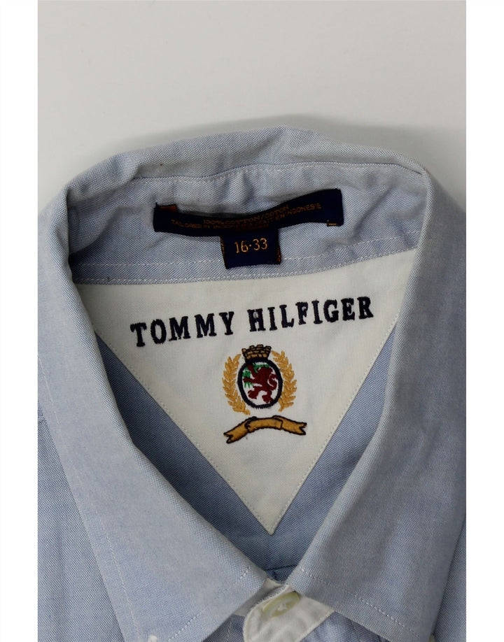Tommy Hilfiger Mens Shirt Size 16 Large Blue Cotton