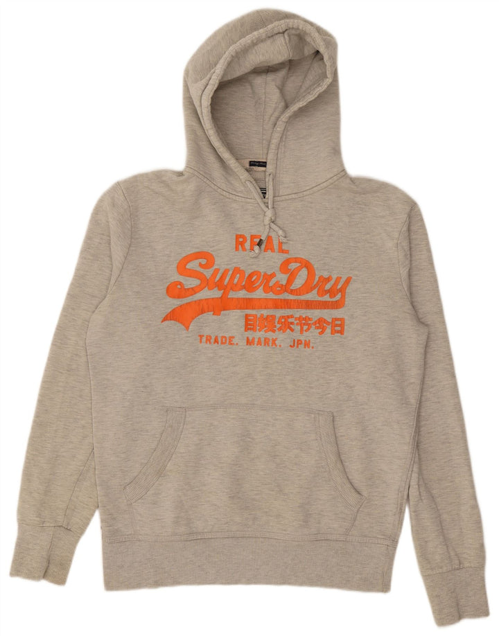 Superdry Mens Graphic Hoodie Jumper Medium Grey Cotton