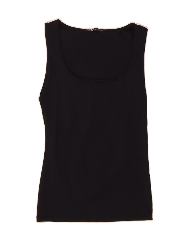 ZARA Womens Vest Top UK 8 Small Black Vintage Zara and Second-Hand Zara from Messina Hembry 