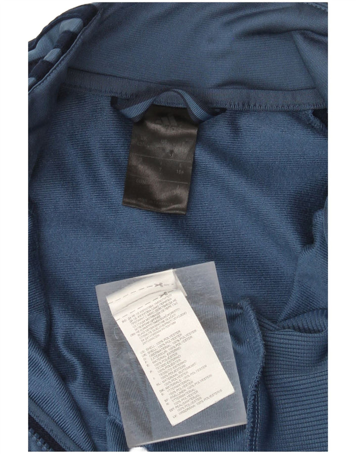 Adidas Mens Tracksuit Top Jacket UK 42/44 Medium Blue Colourblock Polyester