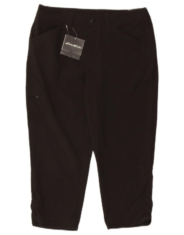 Eddie Bauer Womens Capri Trousers US 6 Medium W30 L20 Black Polyester