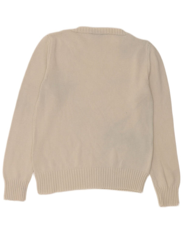 North Sails Womens Graphic Boat Neck Jumper Sweater UK 14 Large White