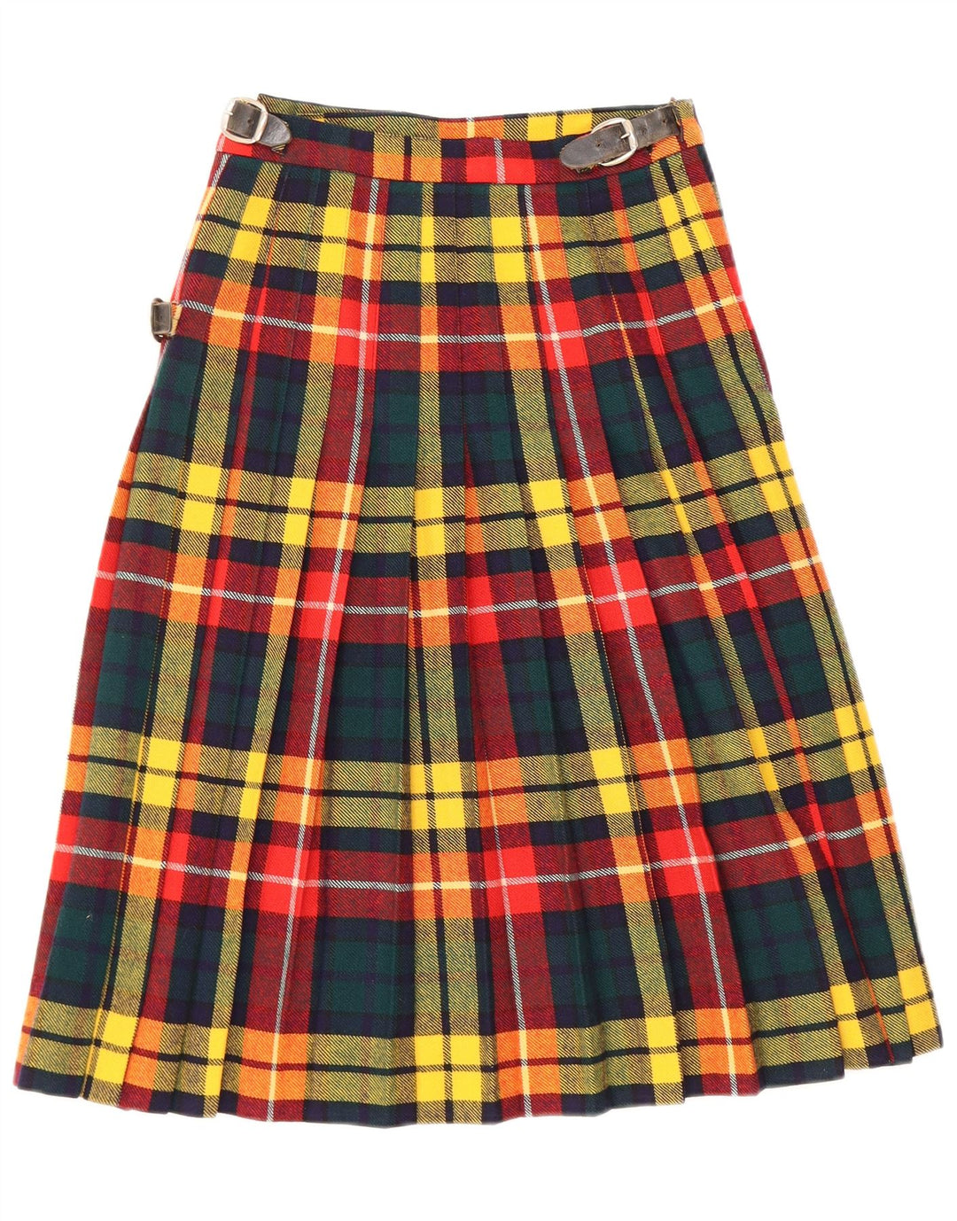 Vintage Womens Wrap Skirt W24 XS Multicoloured Check New Wool