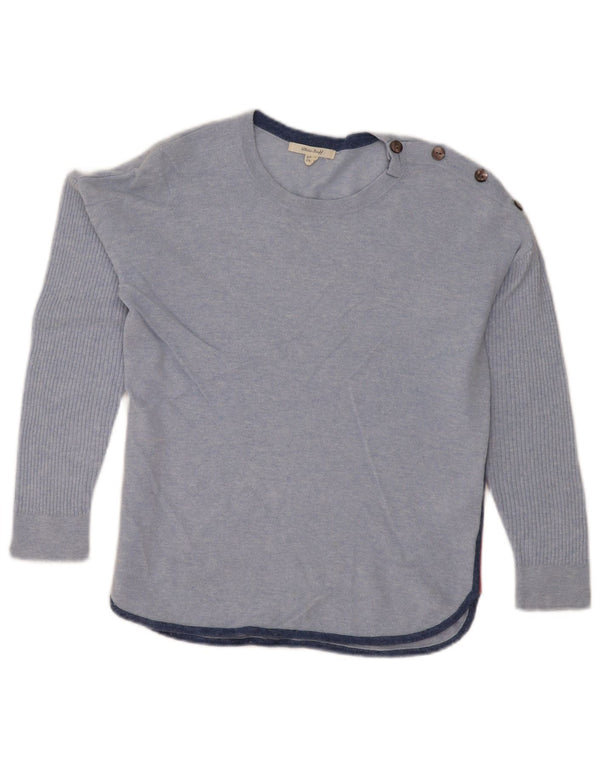 White Stuff Womens Boat Neck Jumper Sweater UK 10 Small Blue Flecked