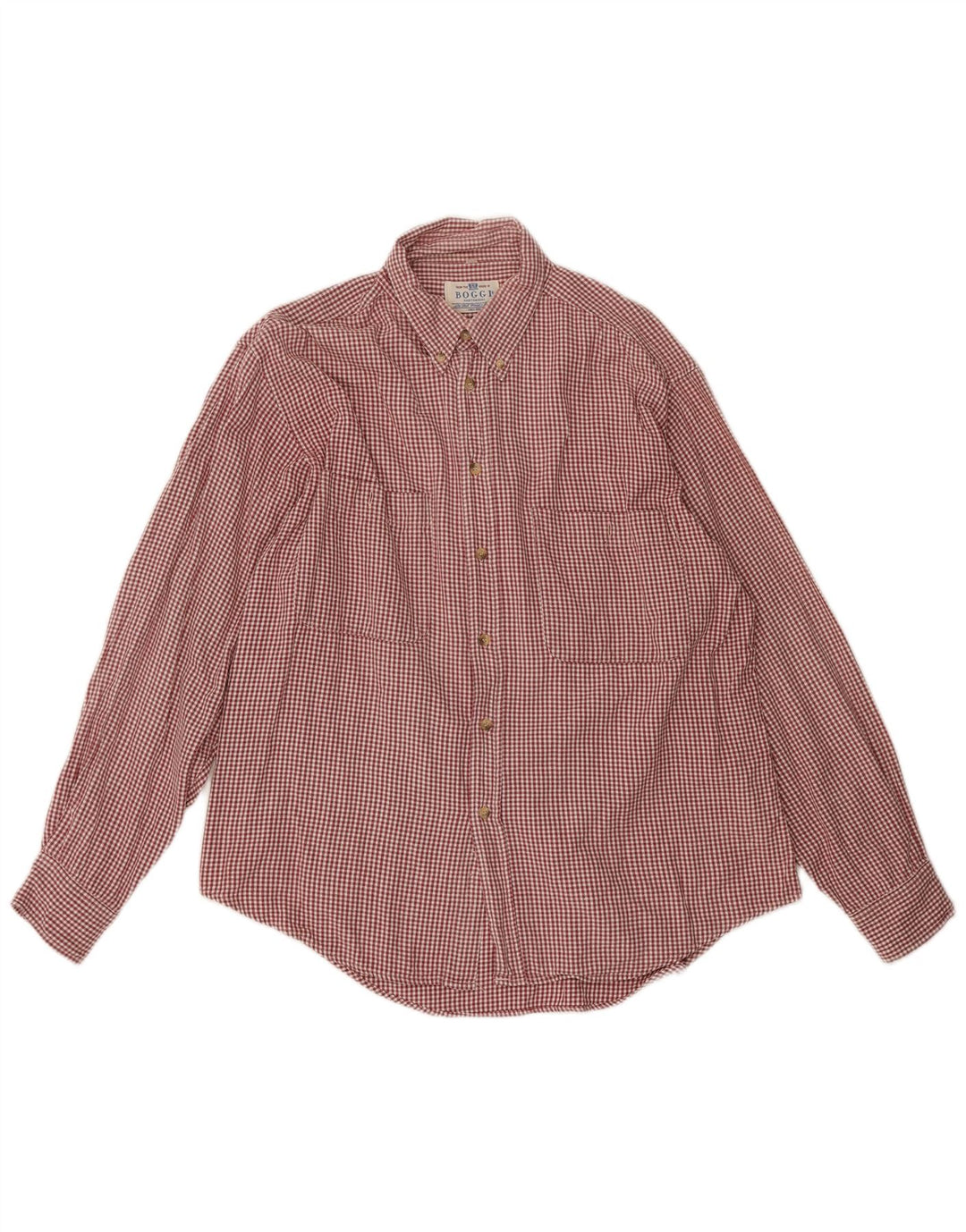 Boggi Mens Shirt Large Red Gingham
