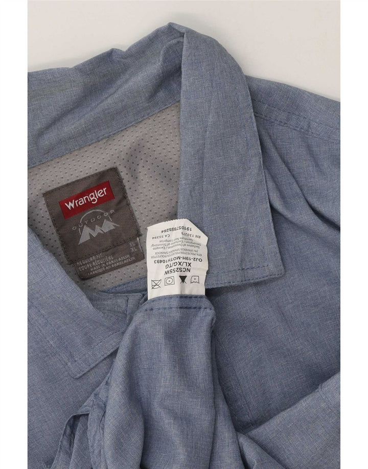 Wrangler Mens Regular Fit Shirt XL Blue Polyester