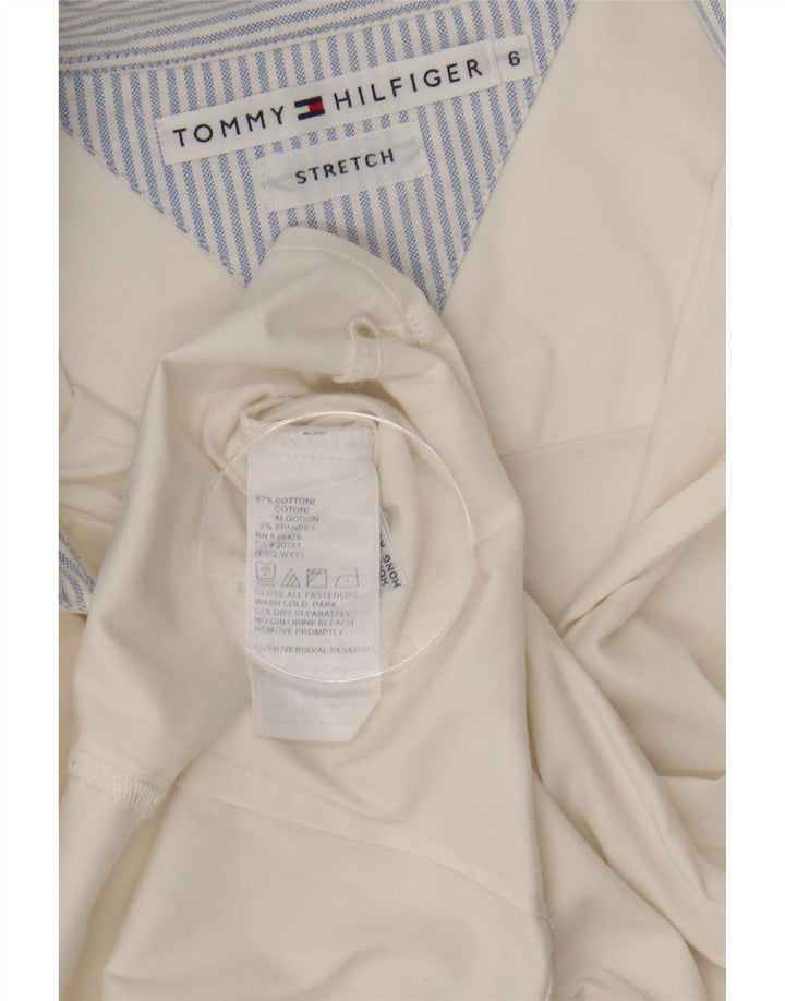 TOMMY HILFIGER Womens Shirt US 6 Medium White Cotton Vintage Tommy Hilfiger and Second-Hand Tommy Hilfiger from Messina Hembry 