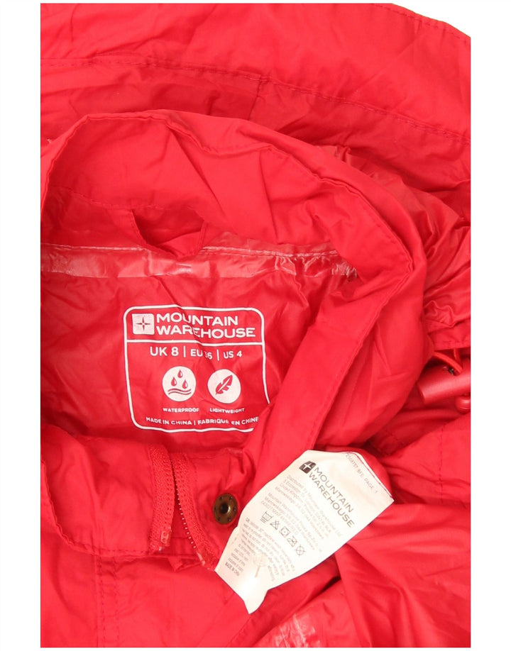 Mountain Warehouse Womens Hooded Rain Jacket UK 8 Small Red Nylon