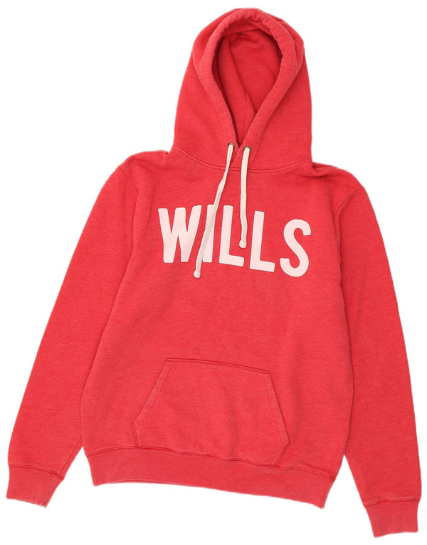 Jack Wills Mens Graphic Hoodie Jumper Medium Pink Cotton